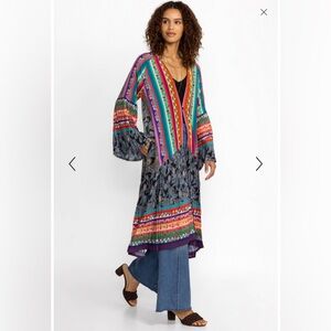 NEW! JOHNNY WAS Gemma Silk Pleated Multicolor Kimono Size Large NWOT GORGEOUS!